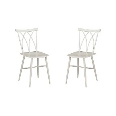 Set of 2 Avery Metal Dining Chairs - Lifestyle Solutions White 13 Set of 2 Avery Metal Dining Chairs - Lifestyle Solutions White - Image 11