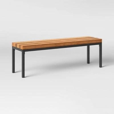 Hernwood 55" Dining Bench Brown - Threshold™ 4 Hernwood 55" Dining Bench Brown - Threshold™ - Image 2