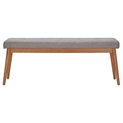 Sullivan Oak Mid Century Linen Bench - Inspire Q Merlot 4 Sullivan Oak Mid Century Linen Bench - Inspire Q Merlot - Image 2