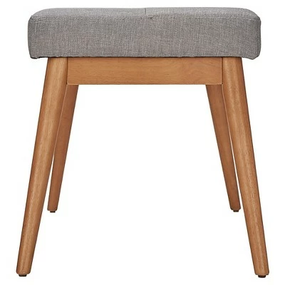 Sullivan Oak Mid Century Linen Bench - Inspire Q Merlot 5 Sullivan Oak Mid Century Linen Bench - Inspire Q Merlot - Image 3