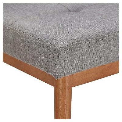 Sullivan Oak Mid Century Linen Bench - Inspire Q Merlot 7 Sullivan Oak Mid Century Linen Bench - Inspire Q Merlot - Image 5