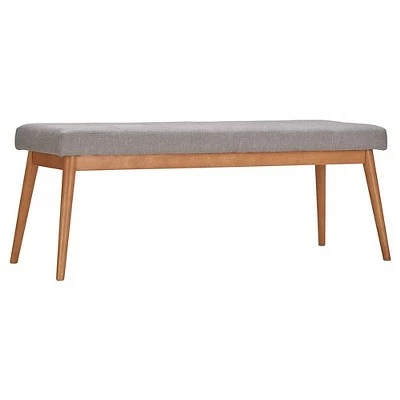 Sullivan Oak Mid Century Linen Bench - Inspire Q Merlot 9 Sullivan Oak Mid Century Linen Bench - Inspire Q Merlot - Image 7