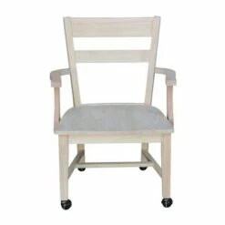 Dining Chair with Casters - Unfinished - International Concepts