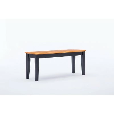 Shaker Dining Bench Wood/Black/Oak - Boraam 4 Shaker Dining Bench Wood/Black/Oak - Boraam - Image 2