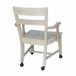 Dining Chair with Casters - Unfinished - International Concepts -Dining Chairs And Benches Official Shop unnamed file 1014