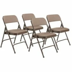 National Public Seating Set of 4 Deluxe Fabric Padded Folding Chairs with Frame - Hampton Collection Walnut -Dining Chairs And Benches Official Shop unnamed file 10164