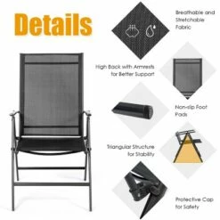 Costway 4PCS Patio Folding Dining Chair Recliner Adjustable Black 15 Costway 4PCS Patio Folding Dining Chair Recliner Adjustable Black -Dining Chairs And Benches Official Shop unnamed file 10188