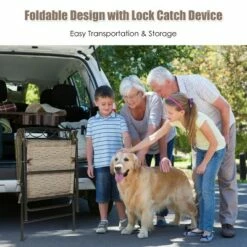 Costway Set of 4 Patio Folding Chairs Sling Portable Dining Chair Set w/ Armrest -Dining Chairs And Benches Official Shop unnamed file 10199