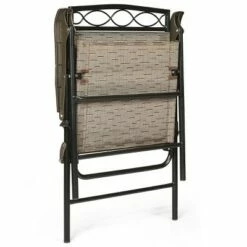 Costway Set of 4 Patio Folding Chairs Sling Portable Dining Chair Set w/ Armrest -Dining Chairs And Benches Official Shop unnamed file 10204