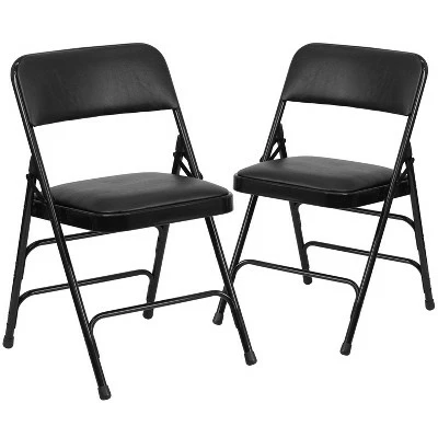Flash Furniture HERCULES Series Metal Folding Chairs with Padded Seats | Set of 2 Black Metal Folding Chairs 17 Flash Furniture HERCULES Series Metal Folding Chairs with Padded Seats | Set of 2 Black Metal Folding Chairs - Image 15