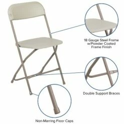 Flash Furniture Hercules™ Series Plastic Folding Chair - 10 Pack 650LB Weight Capacity