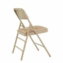 National Public Seating Set of 4 Premium Vinyl Padded Triple Brace Folding Chairs - Hampton Collection Beige -Dining Chairs And Benches Official Shop unnamed file 10372