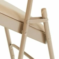 National Public Seating Set of 4 Premium Vinyl Padded Triple Brace Folding Chairs - Hampton Collection Beige -Dining Chairs And Benches Official Shop unnamed file 10374