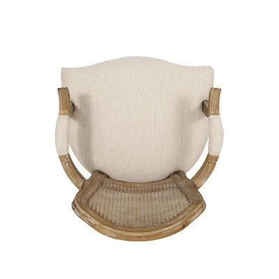 2pk Mina French Country Wood and Cane Upholstered Dining Chairs - Christopher Knight Home Light Gray/natural 7 2pk Mina French Country Wood and Cane Upholstered Dining Chairs - Christopher Knight Home Light Gray/natural - Image 5