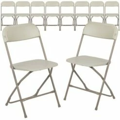 Emma and Oliver Set of 10 Stackable Folding Plastic Chairs - 650 LB Weight Capacity -Dining Chairs And Benches Official Shop unnamed file 10404