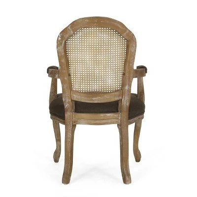 2pk Mina French Country Wood and Cane Upholstered Dining Chairs - Christopher Knight Home Light Gray/natural 8 2pk Mina French Country Wood and Cane Upholstered Dining Chairs - Christopher Knight Home Light Gray/natural - Image 6