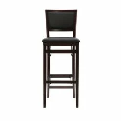 30" Keira Padded Back Folding Bar Stool Espresso Brown - Linon