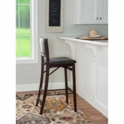 30" Keira Padded Back Folding Bar Stool Espresso Brown - Linon -Dining Chairs And Benches Official Shop unnamed file 10474