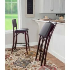 30" Keira Padded Back Folding Bar Stool Espresso Brown - Linon -Dining Chairs And Benches Official Shop unnamed file 10475