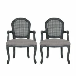 2pk Mina French Country Wood and Cane Upholstered Dining Chairs - Christopher Knight Home Light Gray/natural 28 2pk Mina French Country Wood and Cane Upholstered Dining Chairs - Christopher Knight Home Light Gray/natural -Dining Chairs And Benches Official Shop unnamed file 1048