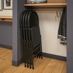 Room & Joy Set of 4 Triple Braced Commercial Xl Comfort Padded Metal Folding Chair Black - Room & Joy -Dining Chairs And Benches Official Shop unnamed file 10513