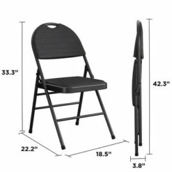 Room & Joy Set of 4 Triple Braced Commercial Xl Comfort Padded Metal Folding Chair Black - Room & Joy -Dining Chairs And Benches Official Shop unnamed file 10514
