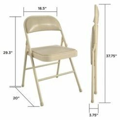 Set of 2 Double Braced Vinyl Padded Seat & Back Folding Chair - Room & Joy Black -Dining Chairs And Benches Official Shop unnamed file 10519