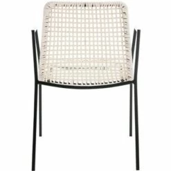 Wynona Leather Woven Dining Chair (Set of 2) - White/Black - Safavieh -Dining Chairs And Benches Official Shop unnamed file 1052