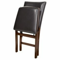Set of 2 Parson's Folding Chair Espresso/Bonded - Stakmore