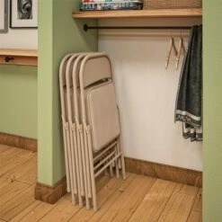 Set of 4 Double Braced Fabric Padded Seat & Back Folding Chair - Room & Joy Black -Dining Chairs And Benches Official Shop unnamed file 10579