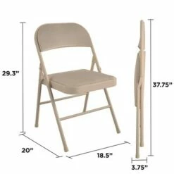 Set of 4 Double Braced Fabric Padded Seat & Back Folding Chair - Room & Joy Black -Dining Chairs And Benches Official Shop unnamed file 10580