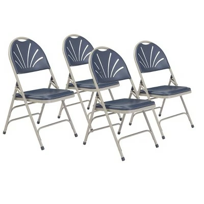National Public Seating Set of 4 Deluxe Fan Back with Triple Brace Folding Chairs - Hampton Collection Dark Blue 12 National Public Seating Set of 4 Deluxe Fan Back with Triple Brace Folding Chairs - Hampton Collection Dark Blue - Image 10