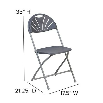 Riverstone Furniture Collection Plastic Folding Chair Charcoal 7 Riverstone Furniture Collection Plastic Folding Chair Charcoal - Image 5