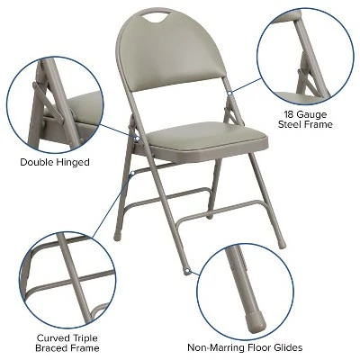 Flash Furniture 4 Pack HERCULES Series Extra Large Ultra-Premium Triple Braced Metal Folding Chair with Easy-Carry Handle 16 Flash Furniture 4 Pack HERCULES Series Extra Large Ultra-Premium Triple Braced Metal Folding Chair with Easy-Carry Handle - Image 14