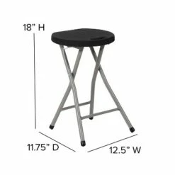 Flash Furniture Foldable Stool with Black Plastic Seat and Titanium Gray Frame -Dining Chairs And Benches Official Shop unnamed file 10760