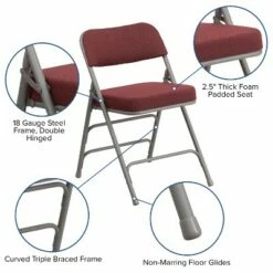 Flash Furniture 2 Pack HERCULES Series Premium Curved Triple Braced & Hinged Fabric Upholstered Metal Folding Chair -Dining Chairs And Benches Official Shop unnamed file 10767