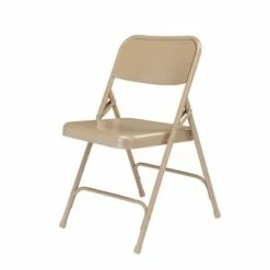 National Public Seating Set of 4 Premium All Steel Folding Chairs - Hampton Collection Blue