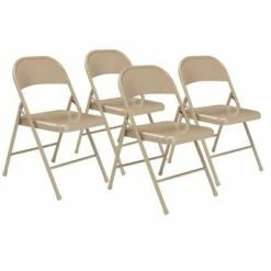 National Public Seating Set of 4 All Steel Folding Chairs - Hampton Collection Beige -Dining Chairs And Benches Official Shop unnamed file 10805
