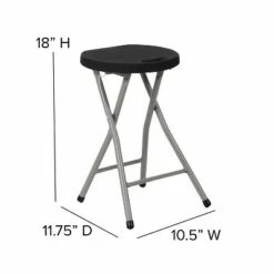 Flash Furniture 2 Pack Foldable Stool with Black Plastic Seat and Titanium Gray Frame -Dining Chairs And Benches Official Shop unnamed file 10810