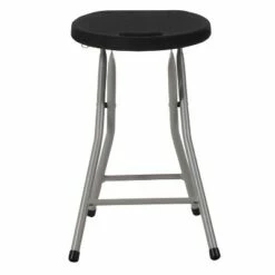 Flash Furniture 2 Pack Foldable Stool with Black Plastic Seat and Titanium Gray Frame -Dining Chairs And Benches Official Shop unnamed file 10811