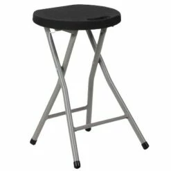 Flash Furniture 2 Pack Foldable Stool with Black Plastic Seat and Titanium Gray Frame -Dining Chairs And Benches Official Shop unnamed file 10812