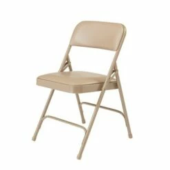 National Public Seating Set of 4 Premium Vinyl Padded Folding Chairs - Hampton Collection Gray