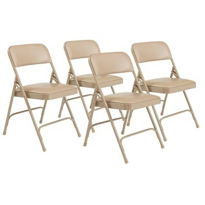 National Public Seating Set of 4 Premium Vinyl Padded Folding Chairs - Hampton Collection Gray 9 National Public Seating Set of 4 Premium Vinyl Padded Folding Chairs - Hampton Collection Gray - Image 7