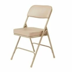 National Public Seating Set of 2 Premium Vinyl Padded Folding Chairs - Hampton Collection Beige