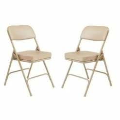 National Public Seating Set of 2 Premium Vinyl Padded Folding Chairs - Hampton Collection Beige -Dining Chairs And Benches Official Shop unnamed file 10875