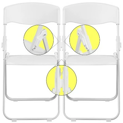 Flash Furniture 2 Pack HERCULES Series 500 lb. Capacity Heavy Duty Plastic Folding Chair with Built-in Ganging Brackets 6 Flash Furniture 2 Pack HERCULES Series 500 lb. Capacity Heavy Duty Plastic Folding Chair with Built-in Ganging Brackets - Image 4