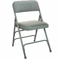 Emma and Oliver Beige Padded Metal Folding Chair - Fabric Seat