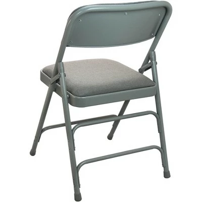Emma and Oliver Beige Padded Metal Folding Chair - Fabric Seat 4 Emma and Oliver Beige Padded Metal Folding Chair - Fabric Seat - Image 2
