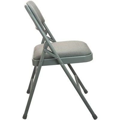 Emma and Oliver Beige Padded Metal Folding Chair - Fabric Seat 5 Emma and Oliver Beige Padded Metal Folding Chair - Fabric Seat - Image 3