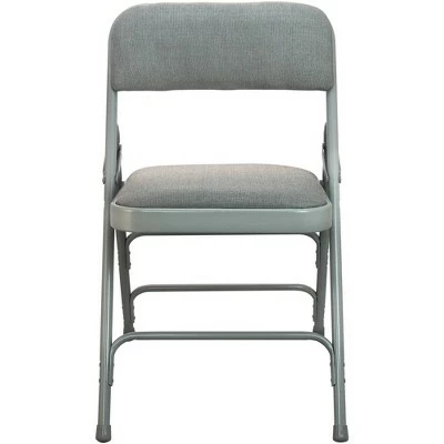 Emma and Oliver Beige Padded Metal Folding Chair - Fabric Seat 6 Emma and Oliver Beige Padded Metal Folding Chair - Fabric Seat - Image 4